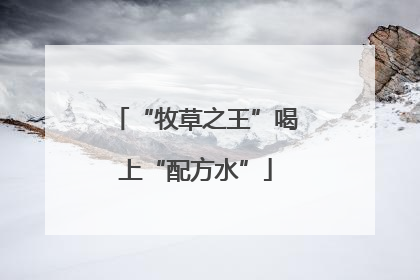 “牧草之王”喝上“配方水”