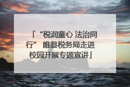 “税润童心 法治同行” 睢县税务局走进校园开展专题宣讲
