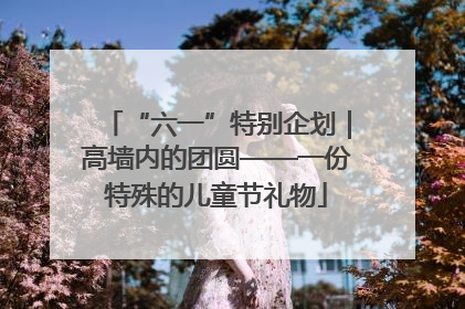 “六一”特别企划｜高墙内的团圆——一份特殊的儿童节礼物