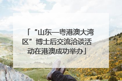 “山东—粤港澳大湾区”博士后交流洽谈活动在港澳成功举办