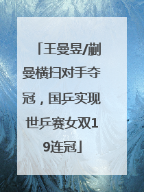 王曼昱/蒯曼横扫对手夺冠，国乒实现世乒赛女双19连冠