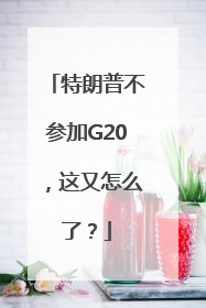 特朗普不参加G20，这又怎么了？