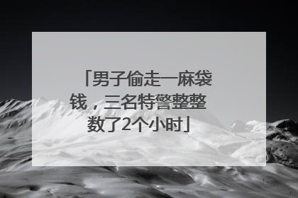 男子偷走一麻袋钱，三名特警整整数了2个小时