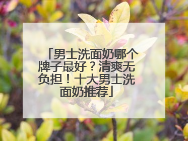 男士洗面奶哪个牌子最好？清爽无负担！十大男士洗面奶推荐