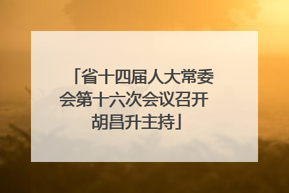 省十四届人大常委会第十六次会议召开 胡昌升主持