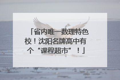 省内唯一数理特色校！沈阳名牌高中有个“课程超市”！