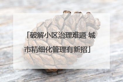 破解小区治理难题 城市精细化管理有新招