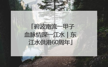 碧波南流一甲子 血脉情深一江水｜东江水供港60周年