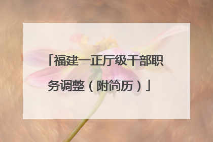 福建一正厅级干部职务调整（附简历）