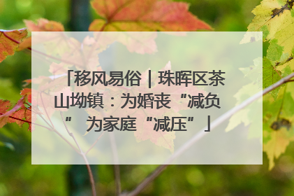移风易俗｜珠晖区茶山坳镇：为婚丧“减负” 为家庭“减压”