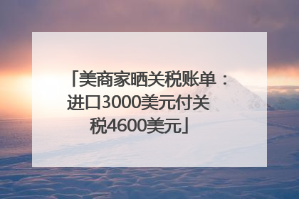 美商家晒关税账单：进口3000美元付关税4600美元