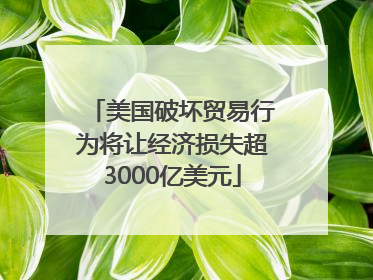 美国破坏贸易行为将让经济损失超3000亿美元