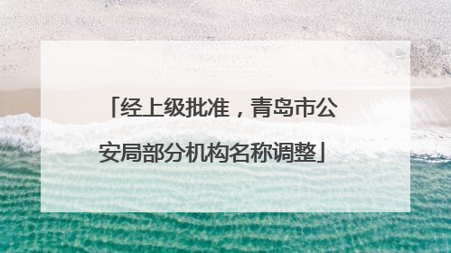 经上级批准，青岛市公安局部分机构名称调整