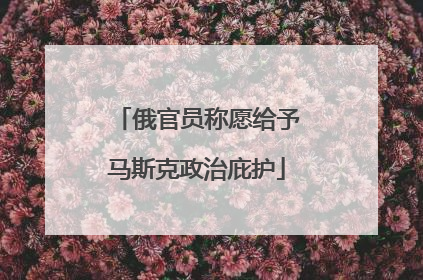 俄官员称愿给予马斯克政治庇护