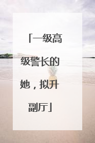 一级高级警长的她，拟升副厅