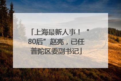 上海最新人事！“80后”赵亮，已任普陀区委副书记