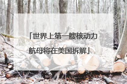 世界上第一艘核动力航母将在美国拆解