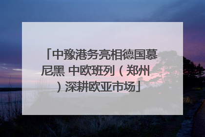 中豫港务亮相德国慕尼黑 中欧班列（郑州）深耕欧亚市场