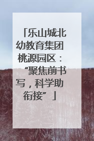 乐山城北幼教育集团桃源园区：“聚焦前书写，科学助衔接”