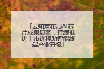 云知声布局AI芯片成果显著，持续推进上市进程助智能终端产业升级