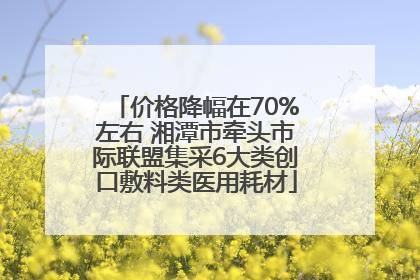 价格降幅在70%左右 湘潭市牵头市际联盟集采6大类创口敷料类医用耗材