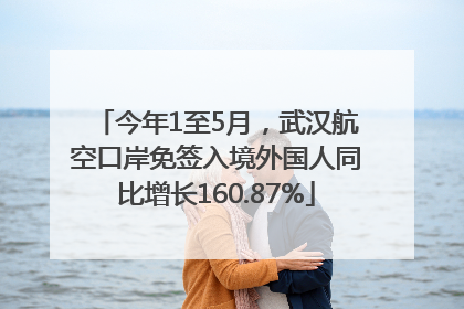 今年1至5月，武汉航空口岸免签入境外国人同比增长160.87%