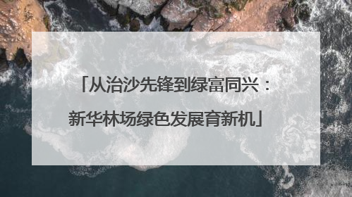 从治沙先锋到绿富同兴：新华林场绿色发展育新机