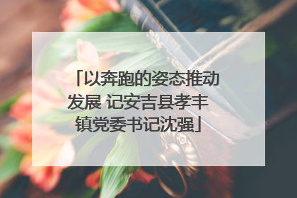 以奔跑的姿态推动发展 记安吉县孝丰镇党委书记沈强
