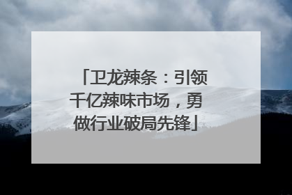 卫龙辣条：引领千亿辣味市场，勇做行业破局先锋