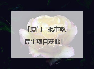 厦门一批市政民生项目获批