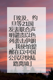 埃及、约旦等21国发表联合声明谴责以色列袭击伊朗，我使馆提醒在以中国公民尽快陆路离境
