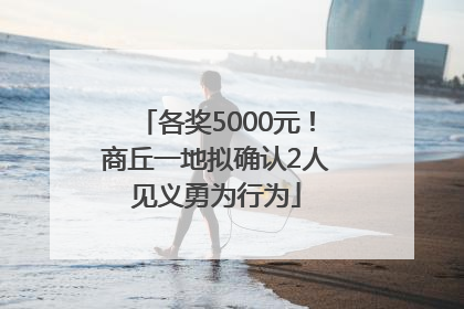 各奖5000元！商丘一地拟确认2人见义勇为行为