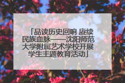 品读历史回响 赓续民族血脉——沈阳师范大学附属艺术学校开展学生主题教育活动