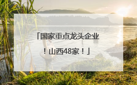 国家重点龙头企业！山西48家！