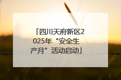 四川天府新区2025年“安全生产月”活动启动