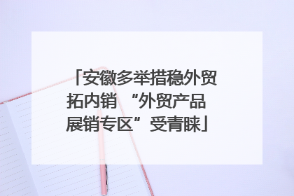 安徽多举措稳外贸拓内销 “外贸产品展销专区”受青睐