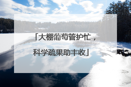 大棚葡萄管护忙，科学疏果助丰收