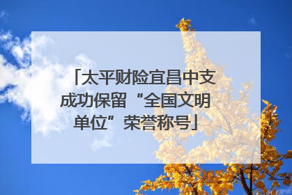 太平财险宜昌中支成功保留“全国文明单位”荣誉称号