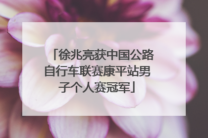 徐兆亮获中国公路自行车联赛康平站男子个人赛冠军