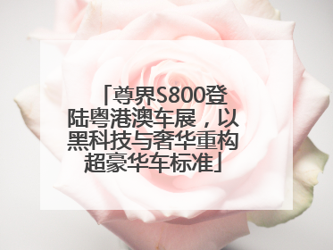 尊界S800登陆粤港澳车展，以黑科技与奢华重构超豪华车标准
