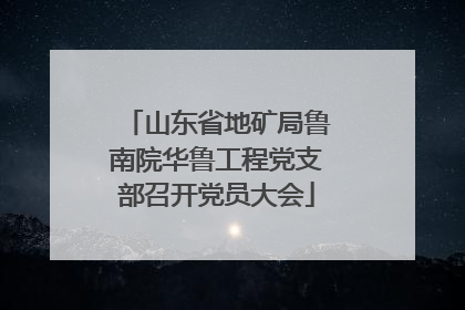 山东省地矿局鲁南院华鲁工程党支部召开党员大会