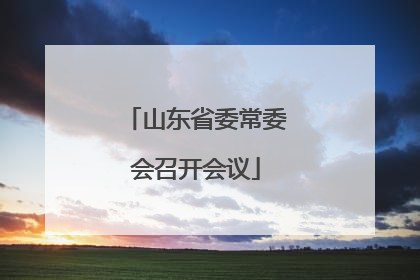 山东省委常委会召开会议