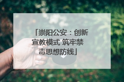 崇阳公安：创新宣教模式 筑牢禁毒思想防线