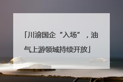 川渝国企“入场”，油气上游领域持续开放