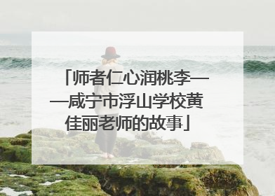 师者仁心润桃李——咸宁市浮山学校黄佳丽老师的故事