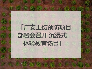 广安工伤预防项目部署会召开 沉浸式体验教育场景