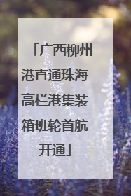 广西柳州港直通珠海高栏港集装箱班轮首航开通