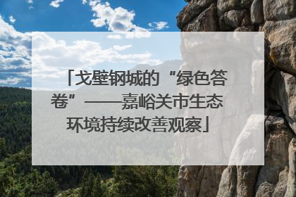 戈壁钢城的“绿色答卷”——嘉峪关市生态环境持续改善观察