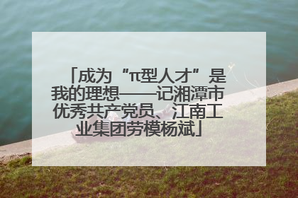 成为“π型人才”是我的理想——记湘潭市优秀共产党员、江南工业集团劳模杨斌
