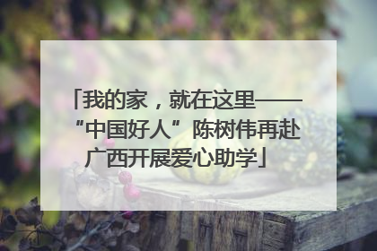 我的家，就在这里——“中国好人”陈树伟再赴广西开展爱心助学